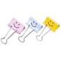RAPESCO Foldback-Klammer, (B)19 mm, Smiley, farbig sortiert