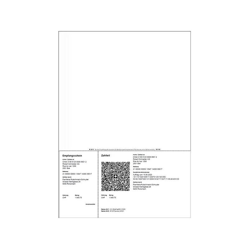 Rechnungsformular mit Einzahlungsschein QR Code / 92210