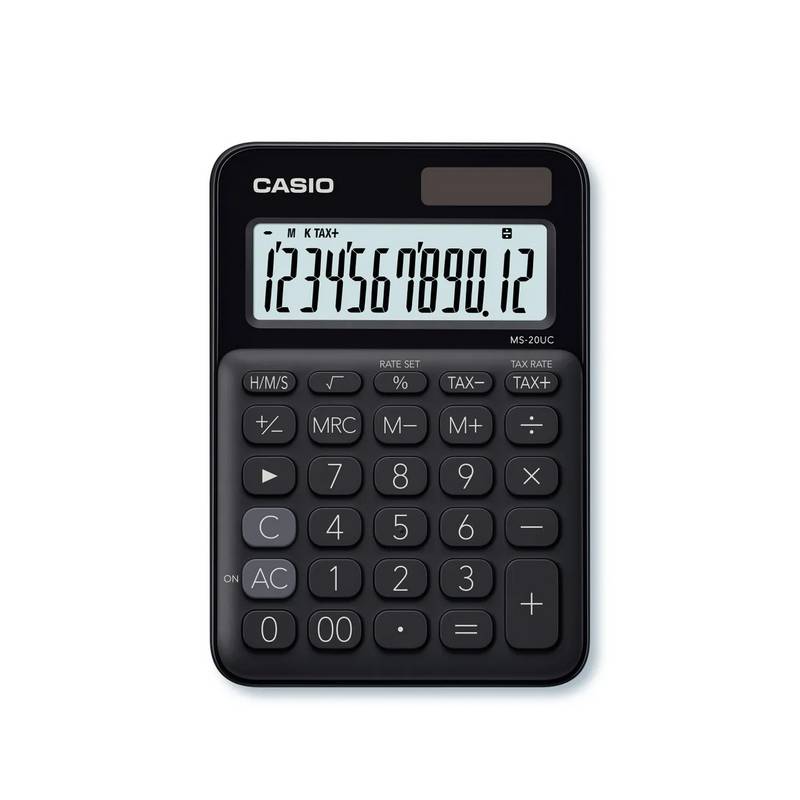 CASIO Mini Taschenrechner MS20UCBK 12-stellig schwarz