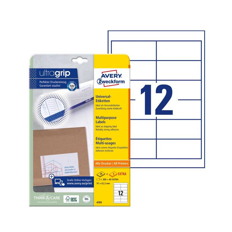 AVERY ZWECKFORM 4781