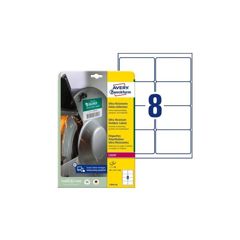 AVERY ZWECKFORM L7914-10 weiss ultra-resistant AVERY ZWECKFORM L7914-10 weiss ultra-resistant