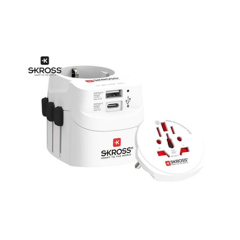 SKROSS Weltreiseadapter PRO Light USB A + C 1.302472
