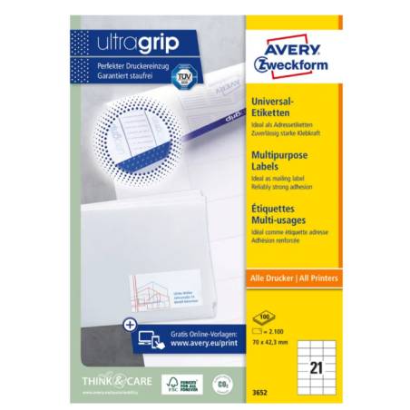 AVERY ZWECKFORM 3652