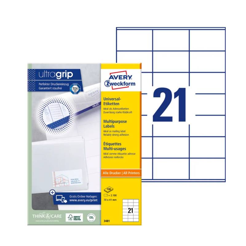 AVERY ZWECKFORM 3481