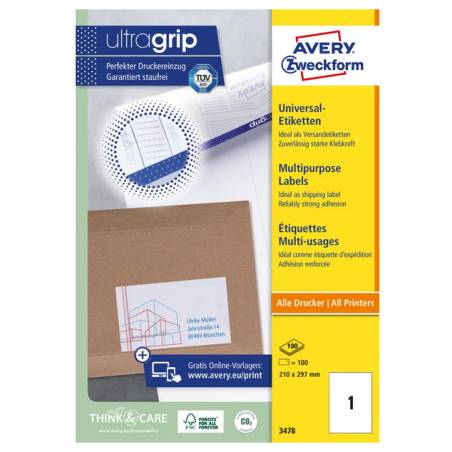 AVERY ZWECKFORM 3478