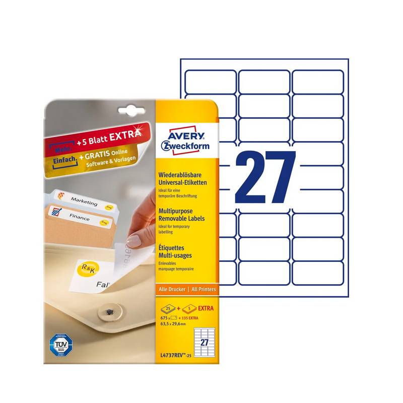 AVERY ZWECKFORM L4737REV-25