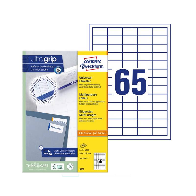 AVERY ZWECKFORM Etiketten 38x21, 2mm AVERY ZWECKFORM Etiketten 38x21, 2mm