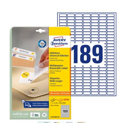 AVERY ZWECKFORM L4731REV-25