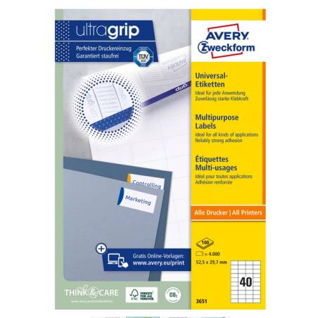 AVERY ZWECKFORM 3651