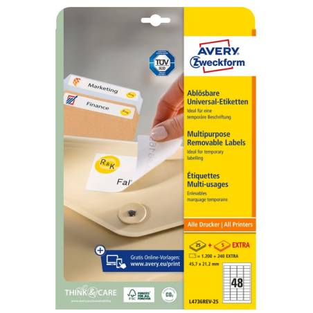 AVERY ZW. L4736REV-25