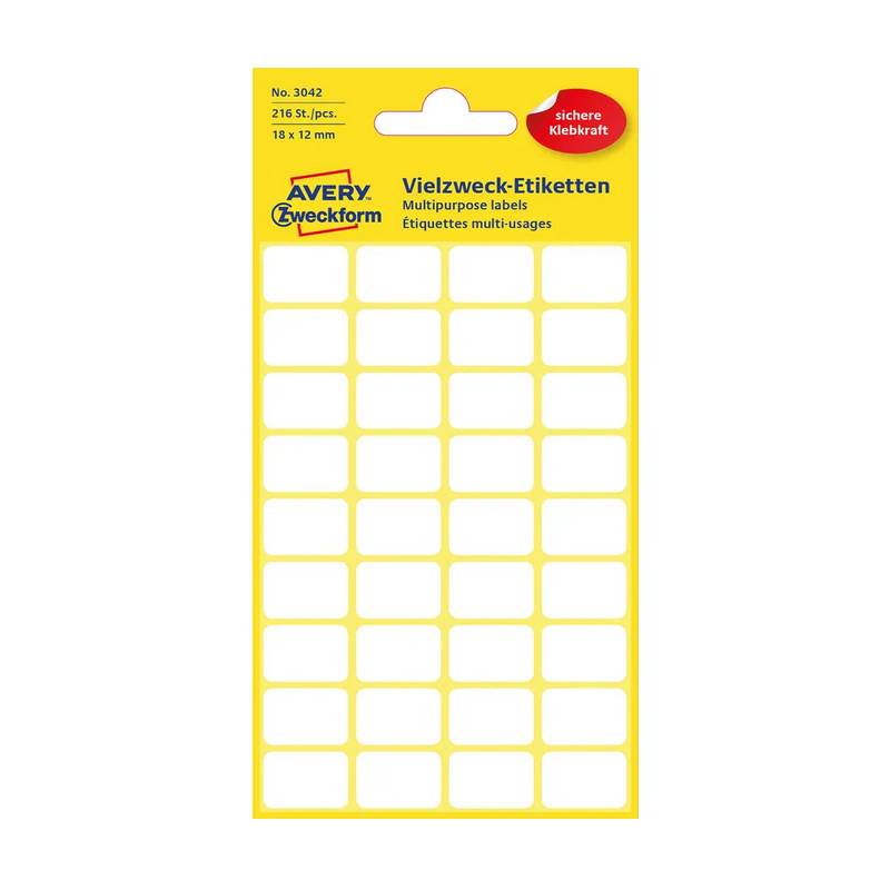 AVERY ZWECKFORM Haushaltetiketten 18×12mm AVERY ZWECKFORM Haushaltetiketten 18×12mm