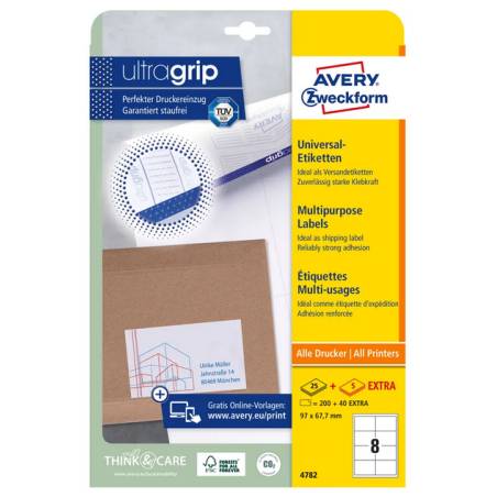 AVERY ZWECKFORM 4782
