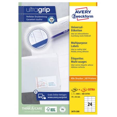 AVERY ZWECKFORM Etiketten 70x36mm