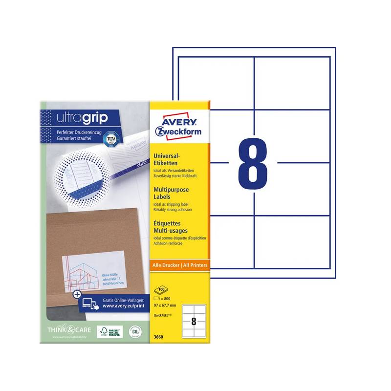 AVERY ZWECKFORM Etiketten 97×67,7mm AVERY ZWECKFORM Etiketten 97×67,7mm