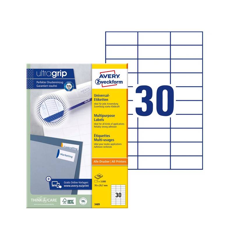 AVERY ZWECKFORM 3489