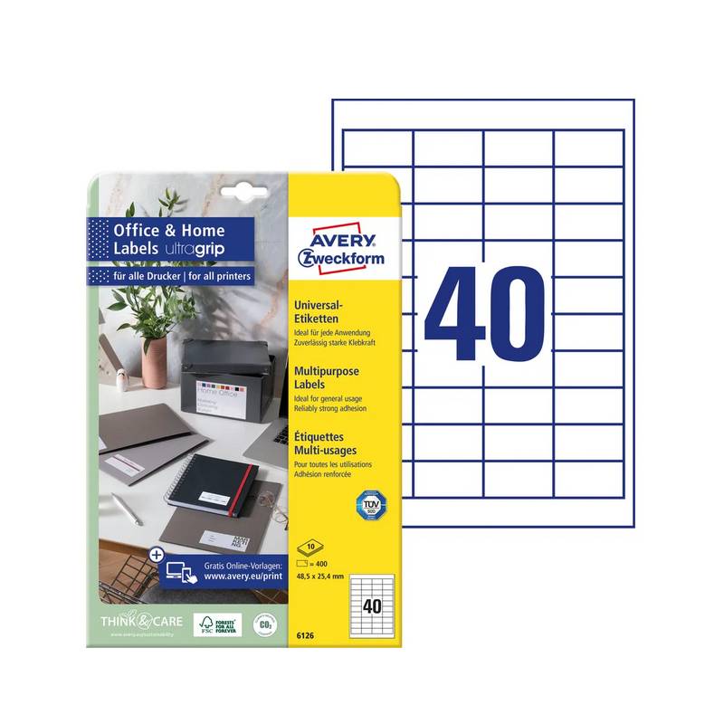 AVERY ZWECKFORM Etiketten 48,5x25,4mm AVERY ZWECKFORM Etiketten 48,5x25,4mm