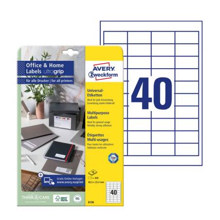 AVERY ZWECKFORM Etiketten 48,5x25,4mm