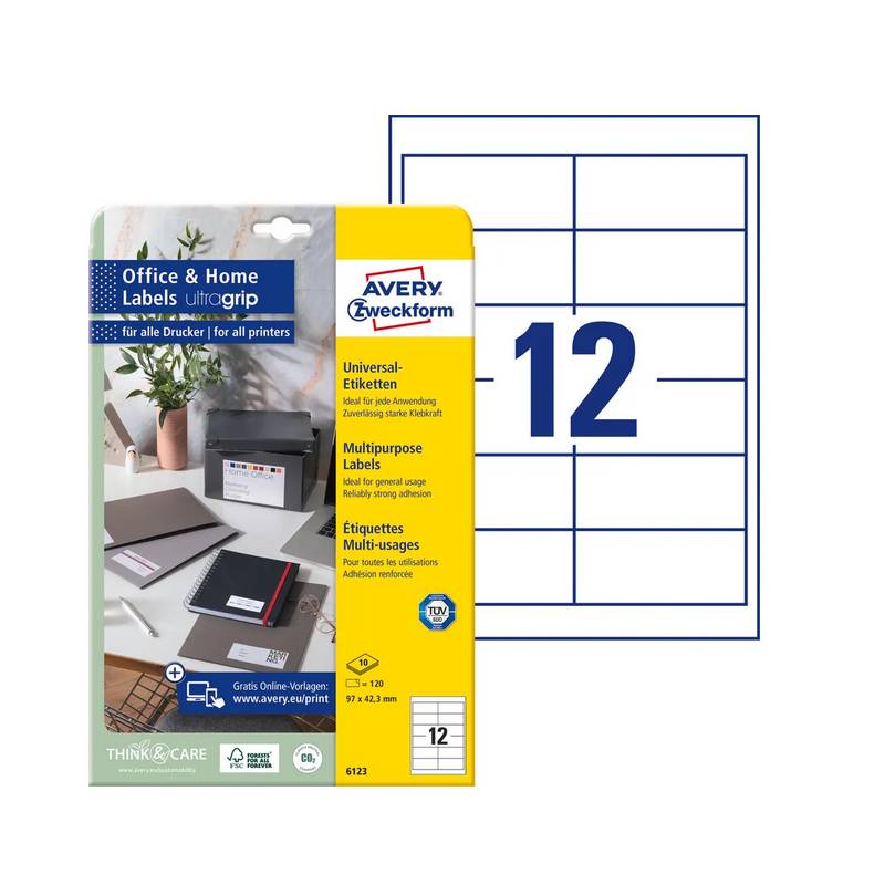 AVERY ZWECKFORM Etiketten 97x42,3mm AVERY ZWECKFORM Etiketten 97x42,3mm