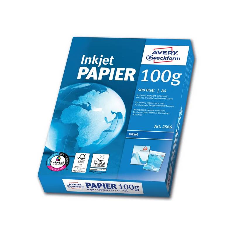 AVERY ZWECKFORM InkJet-Papier A4 2566Z 100g AVERY ZWECKFORM InkJet-Papier A4 2566Z 100g