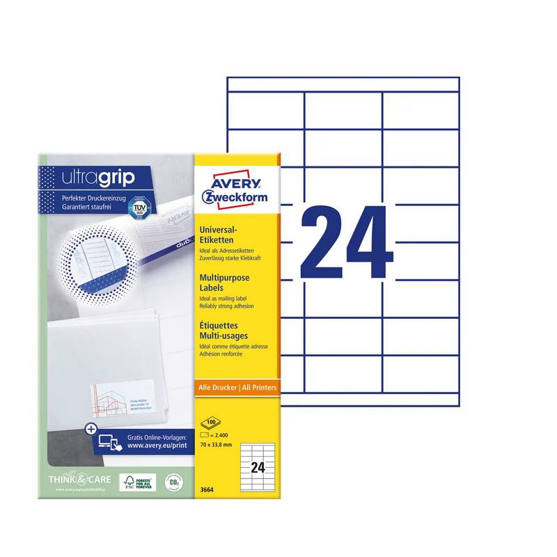 AVERY ZWECKFORM Etiketten 70×33 AVERY ZWECKFORM Etiketten 70×33