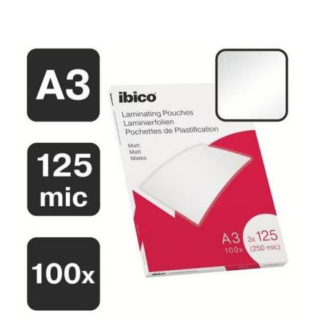 Ibico Laminierfolie A3, 125 µm, 100 Stück, Matt