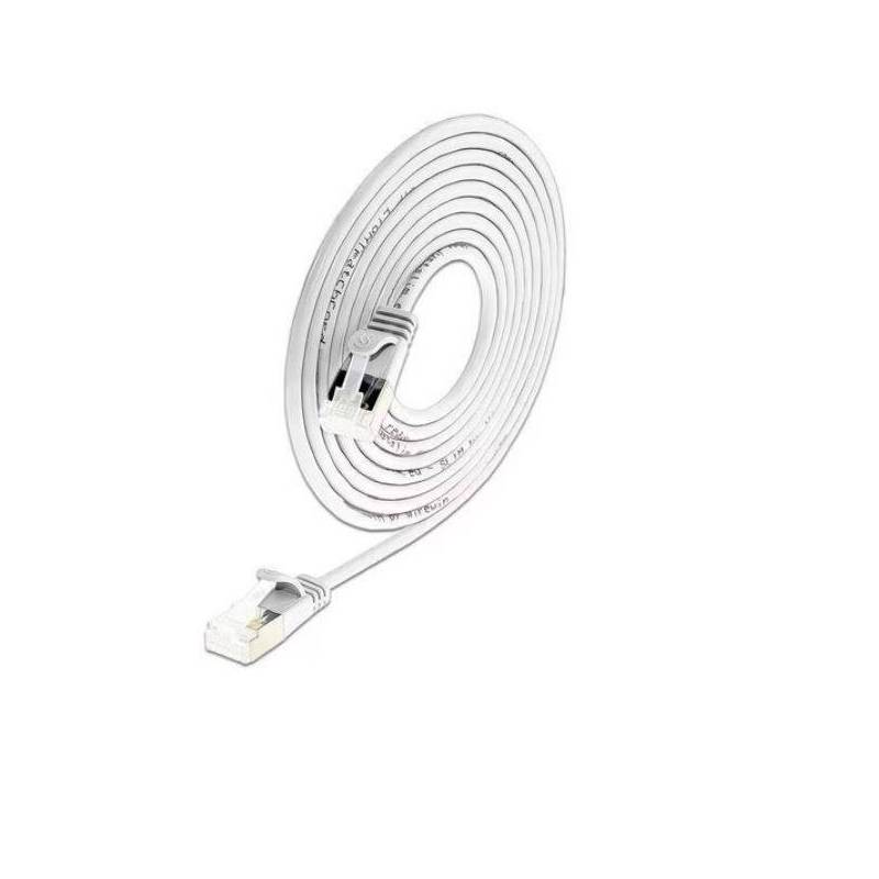 SLIM Slimpatchkabel RJ-45 - RJ-45, Cat 6A, U/FTP, 0.1 m, Weiss