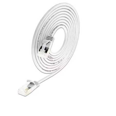 SLIM Slimpatchkabel RJ-45 - RJ-45, Cat 6A, U/FTP, 0.1 m, Weiss