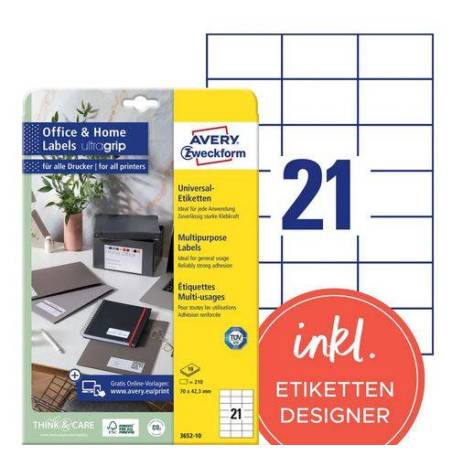 AVERY ZWECKFORM 3652-10