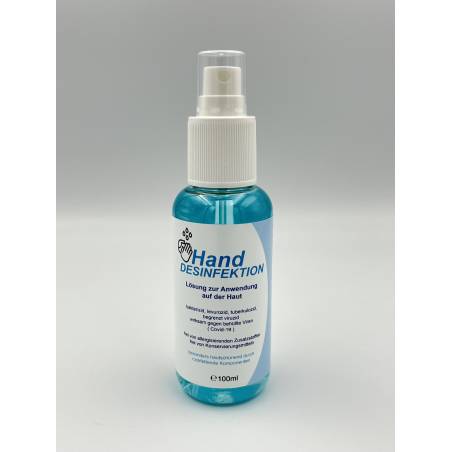 Flacone spray disinfettante per le mani da 100 ml