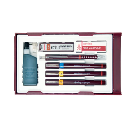 rotring Stylo à encre isograph College Set, 0,2 - 0,7 mm / S0699380