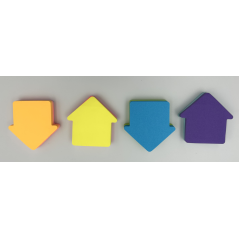 Notes adhésives en forme de flèche 76 x 76 mm