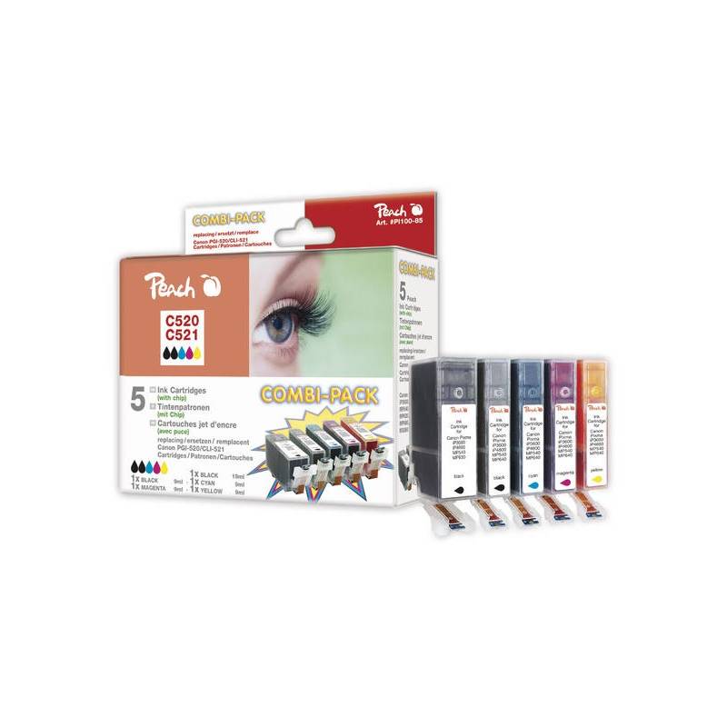 PEACH Tinten Canon PGI520/CLI521 2xBK CMY PEACH Tinten Canon PGI520/CLI521 2xBK CMY
